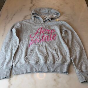 Aeropostale Light Gray Pullover Hoodie with Subtle Logo